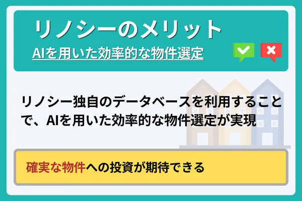 AIを用いた効率的な物件選定が実現できる